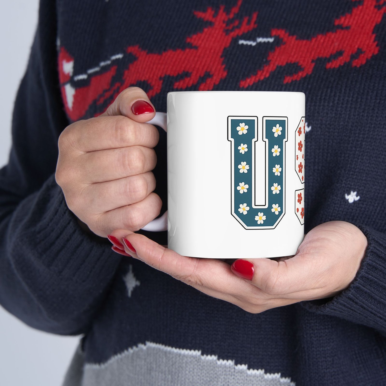 USA Floral Design Ceramic Mug - Perfect for Summer Celebrations - Image 3